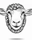 Placeholder: I want a goat head in vector black and white white background