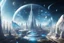 Placeholder: pure and very fine extraterestrial city on cosmic sea, white futuriste, great and blue facette cristal dome, vaisseaux spatiaux, 4k, hyperréaliste, cosmic srars sky, great civilisation, beautifull, spiritual inspiration