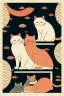 Placeholder:  a group of cats that are on top of each other, a poster by Nōami, ukiyo-e, anime aesthetic, minimalist.