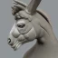 Placeholder: donkey with medusa head , 3d realistic