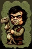 Placeholder: portrait of an odd but strangely beautiful yet odd little humanoid creature named Herve Villechaize in the role of "Tyrion Lannister" from "Game of Thrones" with a dragon in the background Modifiers: very cute Norman Rockwell style of Bobby Chiu style of Chris Ryniak