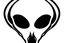 Placeholder: alien head clip art stencil black on white