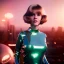 Placeholder: Ultra Realistic retro sci-fi portrait New York image from 1960, many explosions, sweet young Jane Fonda, tight latex suit, weapon, fighting stance, soft color, highly detailed, unreal engine 5, ray tracing, RTX, lumen lighting, ultra detail, volumetric lighting, 3d, finely drawn, high definition, high resolution.