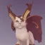 Placeholder: cat gargoyle with goat horns and wings on its back Nick Harris style