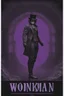 Placeholder: Pitch black Background - dark, wood panel wall in the background - - fog, mist, smoke - extreme action poses - Text "WONKAMAN" - WILLY WONKA - black, bandit eye mask - An extremely muscular and thick Willy Wonka wearing a skintight, formfitting purple bodysuit with black wrist gauntlets, a utility belt, black combat boots and a maroon top hat - he is known as "WONKAMAN" - Coby Whitmore, Christian Dior, Fragonard, Edmund Dulac, rococo masterpiece - professional quality photograph