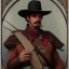 Placeholder: portrait,"Insanely detailed photograph of a male western mustachioed crossbowman", detailed charro, sequenced Sombrero, detailed held dagger, digital painting, artstation, concept art, sharp focus, illustration, art by artgerm and greg rutkowski and alphonse mucha, 8 k,fantasy, unreal engine