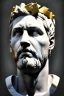 Placeholder: Ultra Realistic image, Roman sculpture bust, clean white marble material, Lionel Messi, gold Laurel crown, one gold star, gradient background, cinematic lighting, god light, 4k resolution, smooth details, ornate details, soft lighting, unreal engine 5, art station, substance 3d.