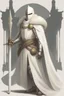 Placeholder: Knight wearing white robe armor and white cape with white mask, sword, and shield