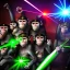 Placeholder: photo, laser guns, angry monkeys