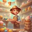 Placeholder: a cartoon character thirty years old confectioner , an ultrafine detailed painting by senior character artist, featured on polycount, sots art, artstation hd, 2d game art, behance hd