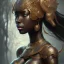 Placeholder: sango fantasy, fantasy magic, intricate, sharp focus, illustration, highly detailed, digital painting, concept art, matte, masterpiece head sexy lady body black African beauty space lady black leopard skin one head African snow background