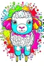 Placeholder: cute little sheep fanfare poster detailed contour colorful kawaii vector 3d splash mountain graphic design piece for t shirt piece of art flat design of one of the colorful shades retro highly detailed vector image flat white background isometric vector vibrant t shirt design retro rustic texture distressed colors faded, line art, beach life, plaid pattern, white background, no shadows.