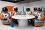 Placeholder: (design by Mario Bellini, 1970) a collection of spacesuits and space equipment that screams retro futuristic vibes. The spacesuits, with bold geometric patterns, stand out like interstellar fashion statements. A low table displays cosmic swirls reminiscent of psychedelic art, complementing the space gear perfectly. Sink into the shaggy, vibrantly-hued seats for a comfy voyage through the galaxies. Angular displays hold ancient relics and futuristic gadgets, merging the past and the future seam