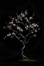 Placeholder: Watercolor painting of a Japanese cherry tree in bloom, isolated on a dark background, muted colors