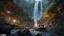 Placeholder: rotting zombies falling from the top of a 3.000 feet high waterfall. fantasy setting, horror. exquisite realism, a masterpiece, fantasy concept art, dynamic lighting, hyperdetailed, intricately detailed, deep color, Unreal Engine, volumetric lighting, Epic cinematic brilliant stunning intricate meticulously detailed dramatic atmospheric maximalist digital matte painting