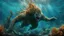 Placeholder: hyperrealistic 4k, seas from the movie aquaman, a lot of plots, and creature, sea animal, underwater