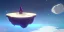 Placeholder: A Flat floating island in space, fantasy