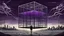 Placeholder: picture an cube like cage with dense bars inner stands a human figure alone , in outside around in the distance big landscape with big city and many fade human figures in the city, dark purple, gray, black, white, brown. Whimsical style and surreal vibe, lonely with neuron network background, surreal stunning vibe