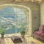 Placeholder:  Living room with a big full wall window view on mediterranean city on sea , Ligurian architecture,interior design,point of perspective,by Jean Baptiste Monge, Epic cinematic, brilliant stunning, intricate, meticulously, detailed, dramatic atmospheric, maximalist digital matte painting