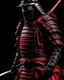 Placeholder: samurai with a katana, into an armor, red black colors,