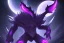 Placeholder: legendary dark type pokemon. Chaos. Black and purple colors. big. intimidating. moon. night. god. beast. creature.