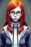 Placeholder: girl, cute, beautiful, huge nose, red hair, freckles, glasses, hoodie