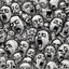 Placeholder: sketch line, rought, of faces on a pages, screaming and sad, demented, mad, journal