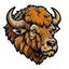 Placeholder: angled view of the head of an American Bison, sports mascot style