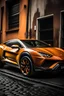 Placeholder: orange lamborghini urus portrait on a wall