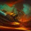 Placeholder: Biomorphic Pirate Ship morphed with electronic wiring and mixed with lighting, Nanopunk and Biopunk with cyberpunk look,golden hour,MTG,digital painting, wonderful ambient colors, art by Jarosław Jaśnikowski mixed with Sheila Martin mixed with Fletch mixed with Frank Sun mixed with Anna Dittmann mixed with Alena Aenami.