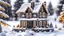 Placeholder: house gingerbread exterior in snowy landscape