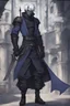 Placeholder: Armored man Drow from DnD by style of Jujutsu Kaisen (anime)