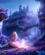 Placeholder: Ultra realistic wonderland photo, happy blonde woman smoking a shisha, blue dress, purple cat friend, circus dress style, old school tattoo, smoke, marijuana garden, glow eyes, perfect iris, soft color, highly detailed, unreal engine 5, cinematic, ultra detail, volumetric lighting, high definition.