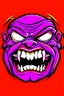 Placeholder: (TITLE: HEAD FUKED SO MUCH BRO), monster more angry and more 90s style, angry fast, extreme, wild, so so angry, red and purple background with 90s style slashes
