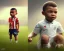 Placeholder: Kylian Mbappé as a child, 3d art, baby face portrait, smile, 8k resolution