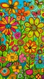 Placeholder: art drawing flowers and butterflies scene folk art style inspired by karla gerard