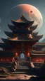 Placeholder: sci fi planet, chinese temple