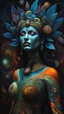 Placeholder: full body painting of a woman experiencing deeply surreal, ethereal, and hallucinatory visions during an ayahuasca journey into the realms of transformative and expanded consciousness, highly detailed in the surrealist style of Max Ernst and Bill Carman, sharply defined and detailed, 4k in dark moody natural colors