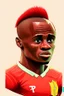 Placeholder: Sadio Mane Footballer , cartoon 2d