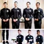 Placeholder: 3 black waiters with different uniforms in luxury wedding hall