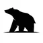 Placeholder: silhouette of a bear, letterpress style, minimalistic high contrast pencil art