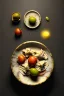 Placeholder: Ravioli dish by renaissance style still life oil painting with natural tomato, albahaca, olives, olive oil. moisture, art, natural, ornaments, marble, gold, high kitchen, smooth, gradient color background, unreal engine 5, ray tracing, RTX, lumen lighting, ultra detail, volumetric lighting, 3d.