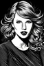 Placeholder: portrait of taylor swift vector black and white