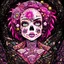 Placeholder: A clean dark background image modern punk in the style of takashi murakami pink highly detailed