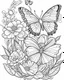 Placeholder: butterfly and flower coloring page for adult