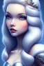 Placeholder: Snow white, beautiful, soft, blues eyes, straight and blonde long hair