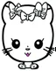 Placeholder: outline art for real Hello Kitty winking coloring page, Japanese manga style, cartoon style, cute face, white background sketch style, full body is a must, only use outline, clean line art, no shadow, bold outline