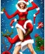 Placeholder: woman elve. Christmas scene. poster. marvel comic.