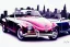 Placeholder: a true-to-life volkswagen karmann ghia cabrio, centered, intricate, extreme detailed, photorealism, center view, city background, pivot on volkswagen, pen and color marker painting by cheryl kelley