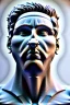 Placeholder: Ultra Realistic image, Roman sculpture, white marble material, Lionel Messi, sun radial crown, chisel style, waist up portrait, epic, celestial, cinematic lighting, God light, god rays, 4k resolution, smooth details, ornate details, soft lighting, unreal engine 5, marble background.